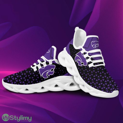 Kansas State Wildcats Logo Pattern 3D Max Soul Sneaker Shoes In Purple And Black