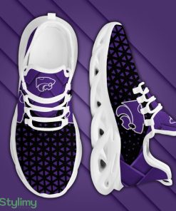 Kansas State Wildcats Logo Pattern 3D Max Soul Sneaker Shoes In Purple And Black - Kansas State Wildcats Logo Pattern Custom Name 3D Max Soul Sneaker Shoes In Purple And Black_3