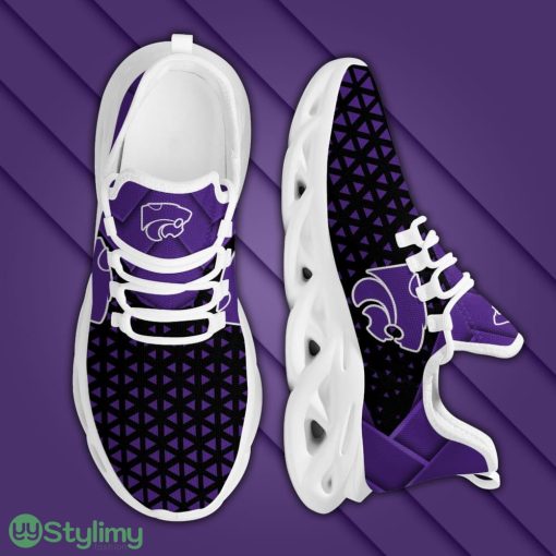 Kansas State Wildcats Logo Pattern 3D Max Soul Sneaker Shoes In Purple And Black