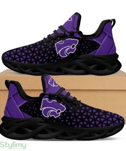 Kansas State Wildcats Logo Pattern 3D Max Soul Sneaker Shoes In Purple And Black - Kansas State Wildcats Logo Pattern Custom Name 3D Max Soul Sneaker Shoes In Purple And Black_4