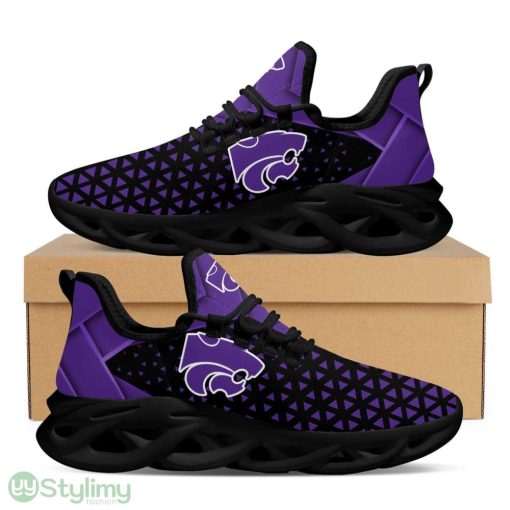 Kansas State Wildcats Logo Pattern 3D Max Soul Sneaker Shoes In Purple And Black