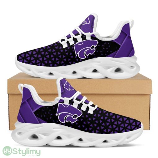 Kansas State Wildcats Logo Pattern 3D Max Soul Sneaker Shoes In Purple And Black