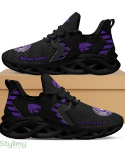 Kansas State Wildcats Logo Pattern Custom Name 3D Max Soul Sneaker Shoes In Black - Kansas State Wildcats Logo Pattern Custom Name 3D Max Soul Sneaker Shoes In Black_2