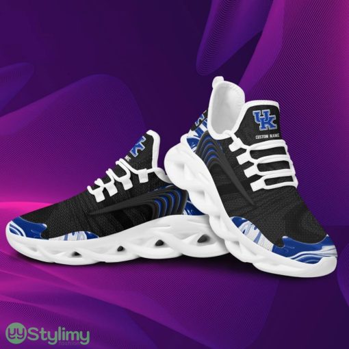 Kentucky Wildcats Logo Custom Name Pattern 3D Max Soul Sneaker Shoes In Black