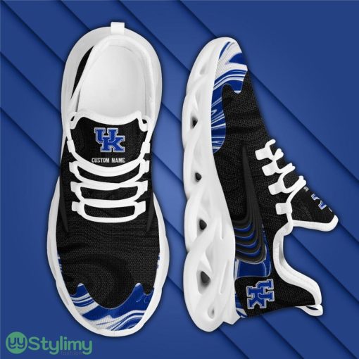 Kentucky Wildcats Logo Custom Name Pattern 3D Max Soul Sneaker Shoes In Black