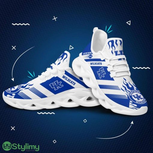 Kentucky Wildcats Logo Custom Name Pattern 3D Max Soul Sneaker Shoes In Blue And White