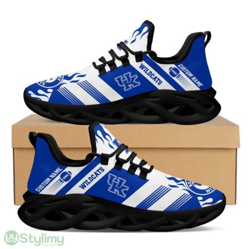 Kentucky Wildcats Logo Custom Name Pattern 3D Max Soul Sneaker Shoes In Blue And White