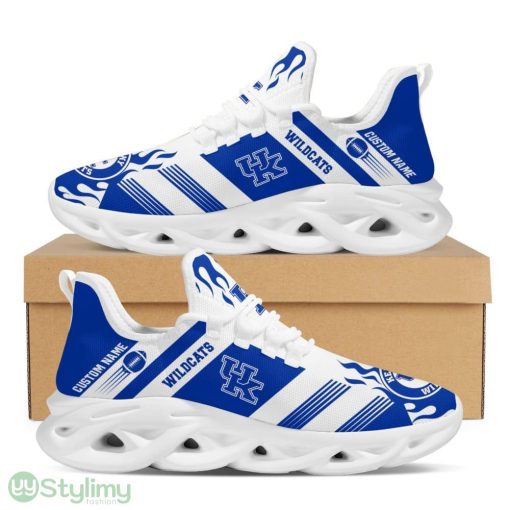 Kentucky Wildcats Logo Custom Name Pattern 3D Max Soul Sneaker Shoes In Blue And White