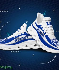 Kentucky Wildcats Logo Custom Name Pattern In Blue And White 3D Max Soul Sneaker Shoes - Kentucky Wildcats Logo Custom Name Pattern In Blue And White 3D Max Soul Sneaker Shoes_2