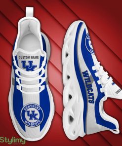 Kentucky Wildcats Logo Custom Name Pattern In Blue And White 3D Max Soul Sneaker Shoes - Kentucky Wildcats Logo Custom Name Pattern In Blue And White 3D Max Soul Sneaker Shoes_3