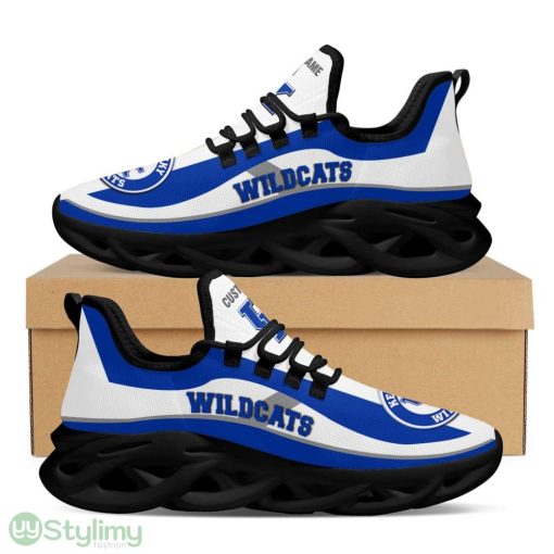 Kentucky Wildcats Logo Custom Name Pattern In Blue And White 3D Max Soul Sneaker Shoes