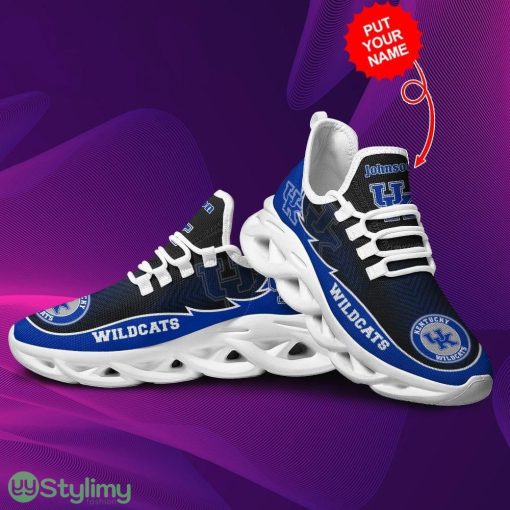 Kentucky Wildcats Logo Pattern Custom Name 3D Max Soul Sneaker Shoes In Blue And Black