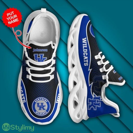 Kentucky Wildcats Logo Pattern Custom Name 3D Max Soul Sneaker Shoes In Blue And Black