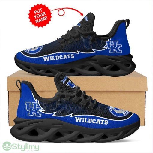 Kentucky Wildcats Logo Pattern Custom Name 3D Max Soul Sneaker Shoes In Blue And Black