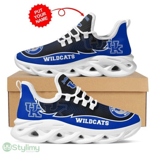 Kentucky Wildcats Logo Pattern Custom Name 3D Max Soul Sneaker Shoes In Blue And Black