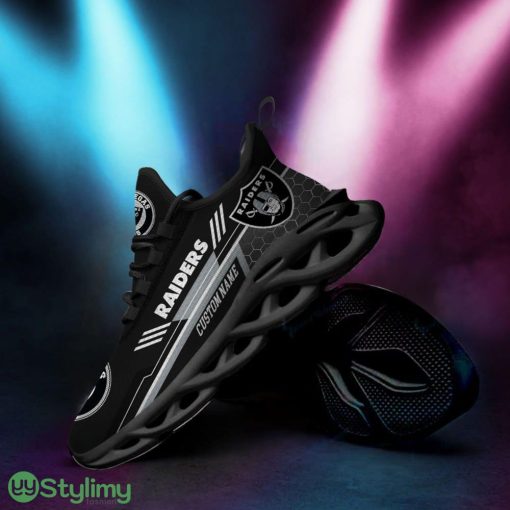 Las Vegas Raiders Logo Beehive Pattern Custom Name 3D Max Soul Sneaker Shoes