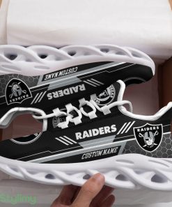 Las Vegas Raiders Logo Beehive Pattern Custom Name 3D Max Soul Sneaker Shoes - Las Vegas Raiders Logo Beehive Pattern Custom Name 3D Max Soul Sneaker Shoes_3