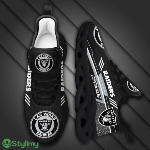 Las Vegas Raiders Logo Beehive Pattern Custom Name 3D Max Soul Sneaker Shoes