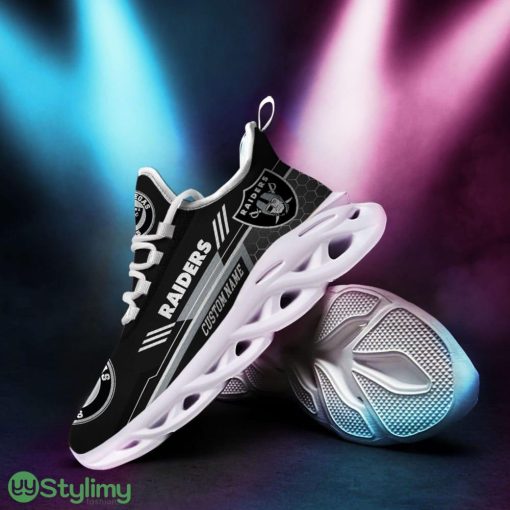 Las Vegas Raiders Logo Beehive Pattern Custom Name 3D Max Soul Sneaker Shoes