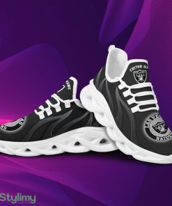 Las Vegas Raiders Logo Custom Name Pattern In Black 3D Max Soul Sneaker Shoes - Las Vegas Raiders Logo Custom Name Pattern In Black 3D Max Soul Sneaker Shoes_2