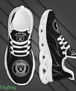 Las Vegas Raiders Logo Custom Name Pattern In Black 3D Max Soul Sneaker Shoes - Las Vegas Raiders Logo Custom Name Pattern In Black 3D Max Soul Sneaker Shoes_3