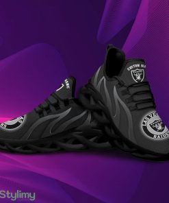 Las Vegas Raiders Logo Custom Name Pattern In Black 3D Max Soul Sneaker Shoes - Las Vegas Raiders Logo Custom Name Pattern In Black 3D Max Soul Sneaker Shoes_4