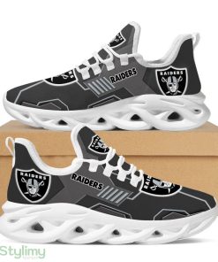 Las Vegas Raiders Logo Pattern 3D Max Soul Sneaker Shoes - Las Vegas Raiders Logo Pattern Custom Name 3D Max Soul Sneaker Shoes_1