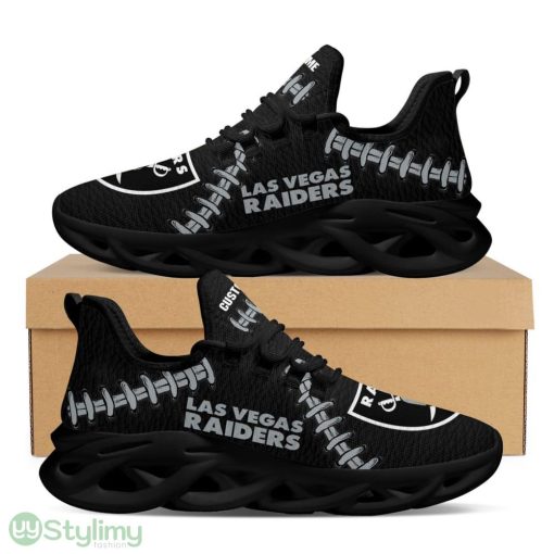 Las Vegas Raiders Logo Seam Pattern Custom Name 3D Max Soul Sneaker Shoes