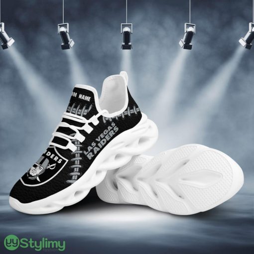 Las Vegas Raiders Logo Seam Pattern Custom Name 3D Max Soul Sneaker Shoes