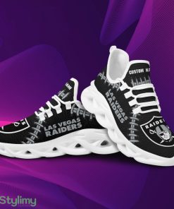 Las Vegas Raiders Logo Seam Pattern Custom Name 3D Max Soul Sneaker Shoes - Las Vegas Raiders Logo Seam Pattern Custom Name 3D Max Soul Sneaker Shoes_4