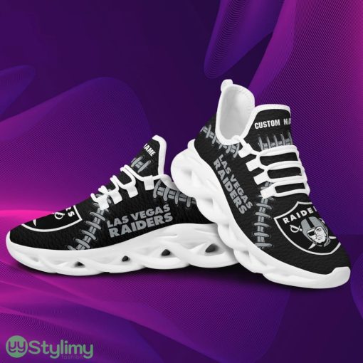 Las Vegas Raiders Logo Seam Pattern Custom Name 3D Max Soul Sneaker Shoes