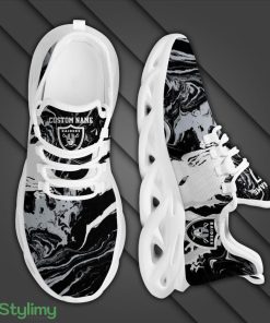 Las Vegas Raiders Logo Tie Dye Pattern Custom Name 3D Max Soul Sneaker Shoes - Las Vegas Raiders Logo Tie Dye Pattern Custom Name 3D Max Soul Sneaker Shoes_3