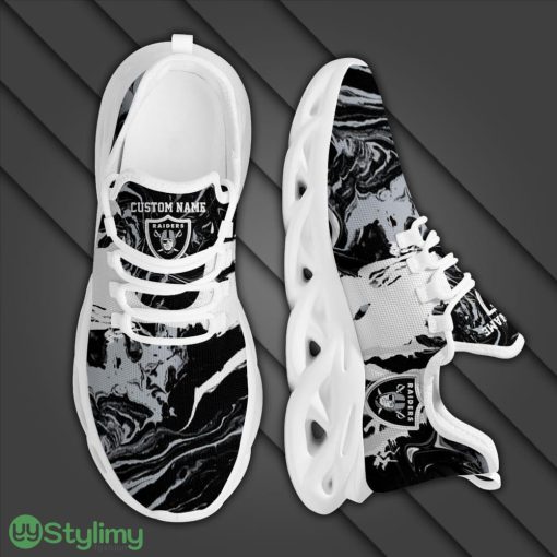 Las Vegas Raiders Logo Tie Dye Pattern Custom Name 3D Max Soul Sneaker Shoes