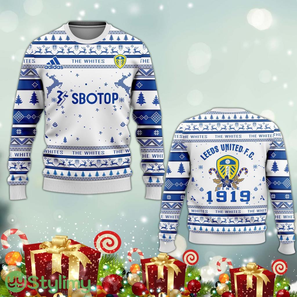 Leeds United FC 3D Ugly Christmas Sweater 3 Leeds United FC 3D Ugly Christmas Sweater Product Photo 1