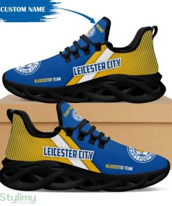 Leicester City Logo Custom Name Pattern 3D Max Soul Sneaker Shoes In Blue And Yellow - Leicester City Logo Custom Name Pattern 3D Max Soul Sneaker Shoes In Blue And Yellow_4