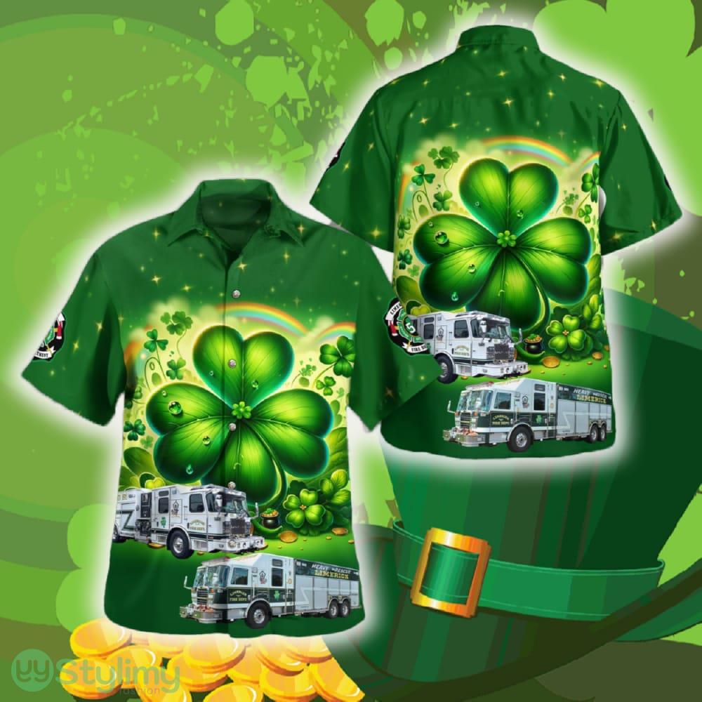 Limerick, PA, Limerick Fire Department St Patrick's Day Hawaiian Shirt Summer Gift Ideas Beach Men Women 2 limerick pa limerick fire department st patricks day hawaiian shirt summer gift ideas beach men women