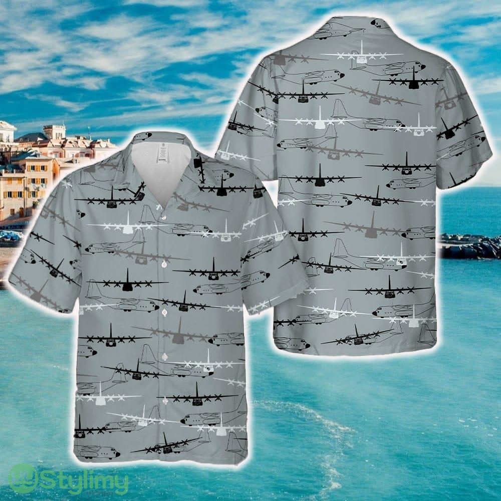 Lockheed Martin C-130J Super Hercules Silhouette Hawaiian Shirt 2 Lockheed Martin C-130J Super Hercules Silhouette Hawaiian Shirt - Lockheed Martin C-130J Super Hercules Silhouette Hawaiian Shirt