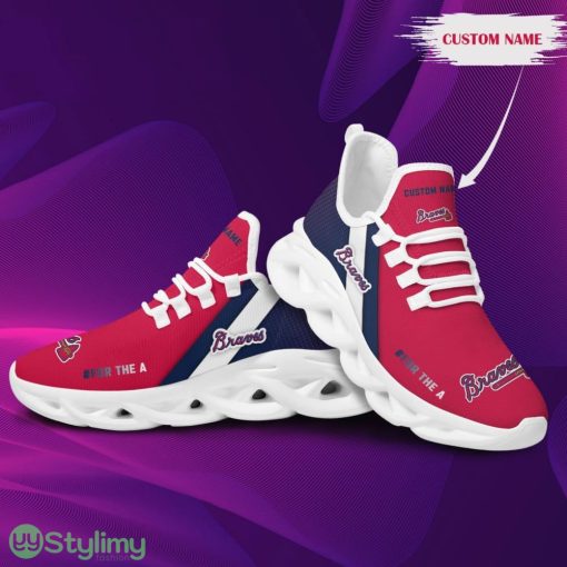 Logo Pattern Custom Name 3D Max Soul Sneaker Shoes In Red And Blue