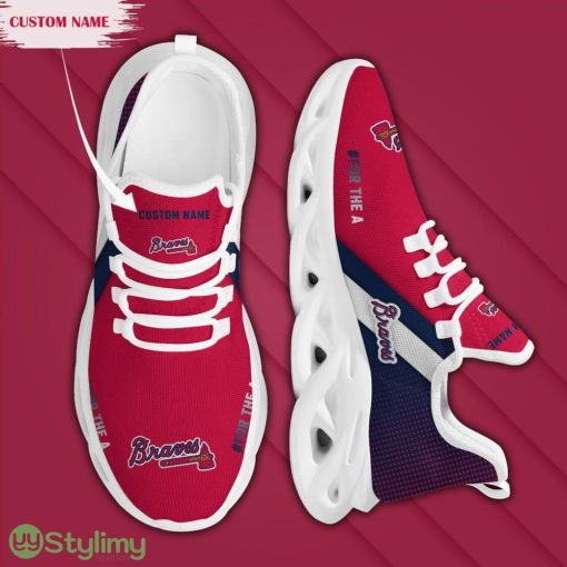 Logo Pattern Custom Name 3D Max Soul Sneaker Shoes In Red And Blue