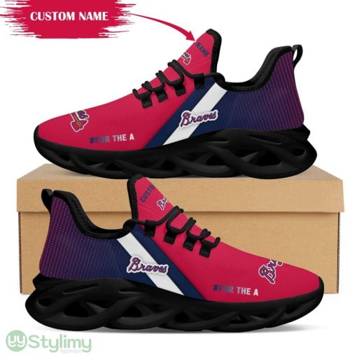 Logo Pattern Custom Name 3D Max Soul Sneaker Shoes In Red And Blue