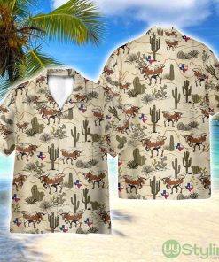 Longhorn Texas 3D Printed Beach Shirt Men Women Hawaiian Shirt Product Photo 1
