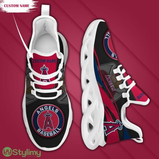 Los Angeles Angels Mascot Logo Pattern Custom Name 3D Max Soul Sneaker Shoes