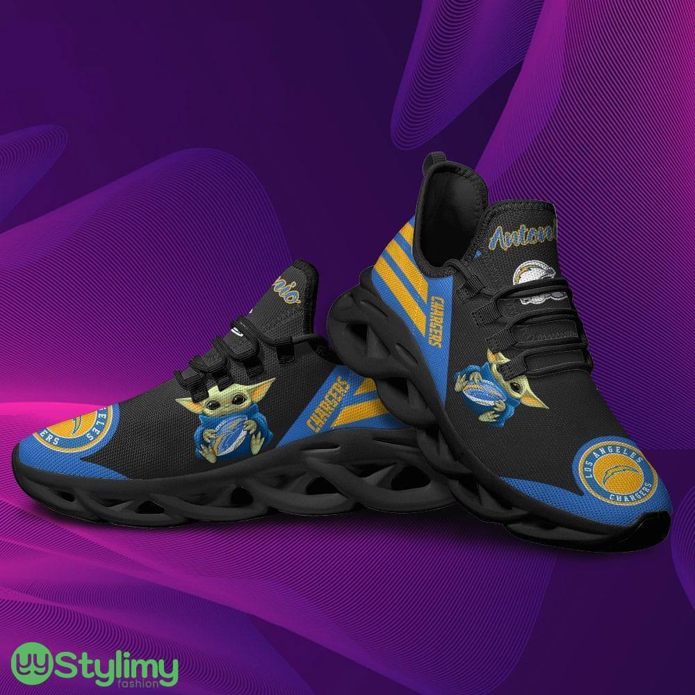Los Angeles Chargers Baby Yoda HugLogo Custom Name Pattern 3D Max Soul Sneaker Shoes 2 Los Angeles Chargers Baby Yoda HugLogo Custom Name Pattern 3D Max Soul Sneaker Shoes - Los Angeles Chargers Baby Yoda HugLogo Custom Name Pattern 3D Max Soul Sneaker Shoes_2