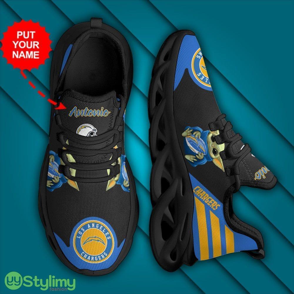 Los Angeles Chargers Baby Yoda HugLogo Custom Name Pattern 3D Max Soul Sneaker Shoes 3 Los Angeles Chargers Baby Yoda HugLogo Custom Name Pattern 3D Max Soul Sneaker Shoes - Los Angeles Chargers Baby Yoda HugLogo Custom Name Pattern 3D Max Soul Sneaker Shoes_3