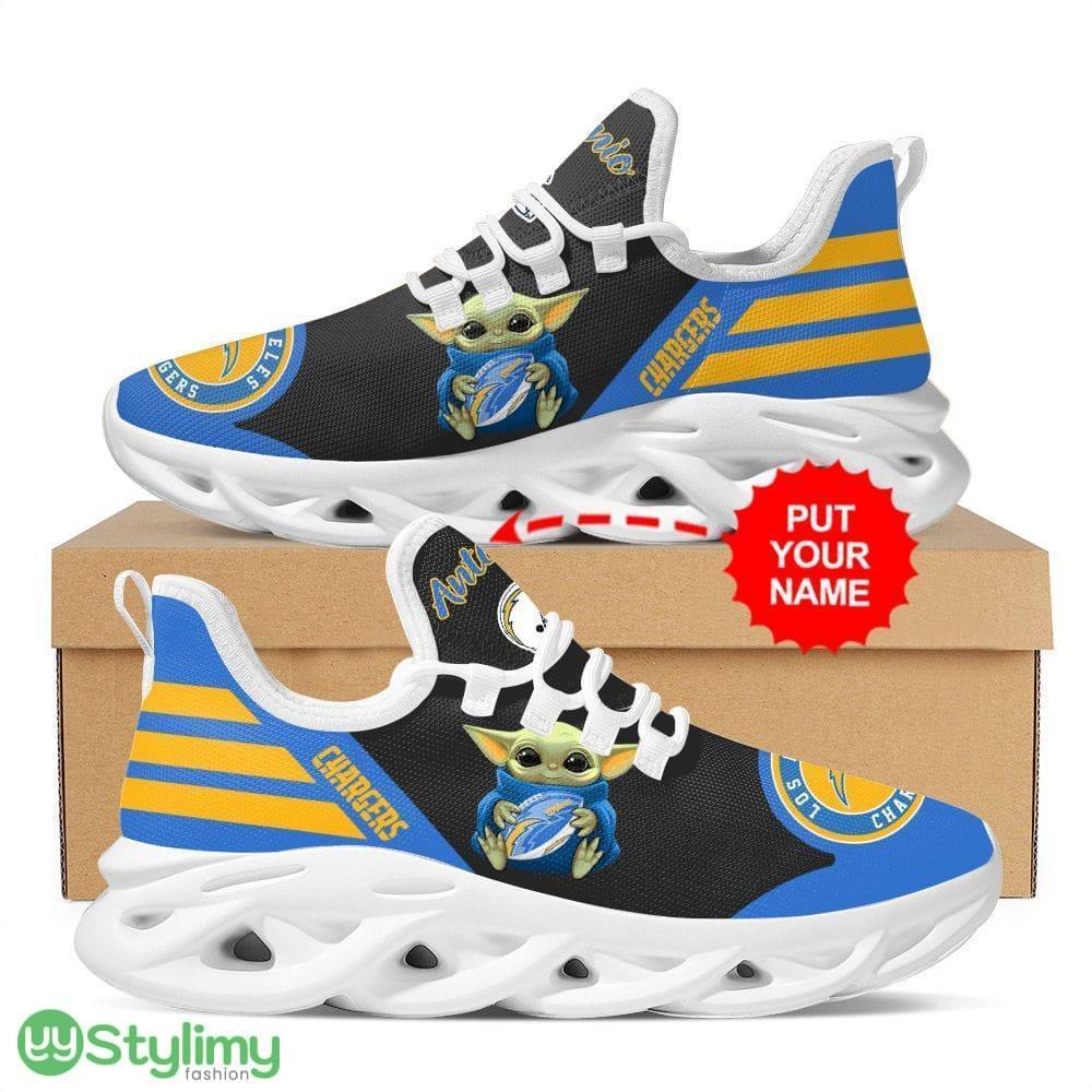 Los Angeles Chargers Baby Yoda HugLogo Custom Name Pattern 3D Max Soul Sneaker Shoes 4 Los Angeles Chargers Baby Yoda HugLogo Custom Name Pattern 3D Max Soul Sneaker Shoes - Los Angeles Chargers Baby Yoda HugLogo Custom Name Pattern 3D Max Soul Sneaker Shoes_4
