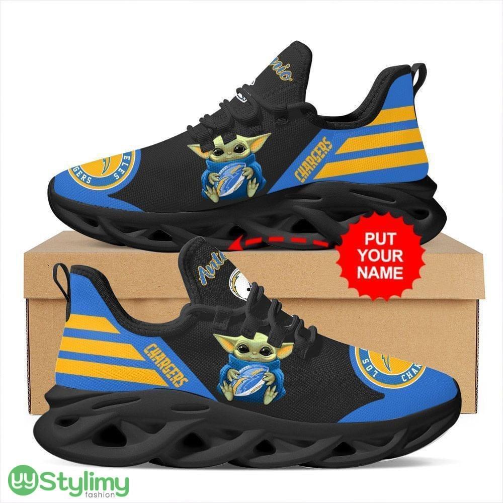 Los Angeles Chargers Baby Yoda HugLogo Custom Name Pattern 3D Max Soul Sneaker Shoes 6 Los Angeles Chargers Baby Yoda HugLogo Custom Name Pattern 3D Max Soul Sneaker Shoes - Los Angeles Chargers Baby Yoda HugLogo Custom Name Pattern 3D Max Soul Sneaker Shoes_1
