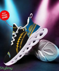 Los Angeles Chargers Logo Baseball Pattern Custom Name 3D Max Soul Sneaker Shoes - Los Angeles Chargers Logo Baseball Pattern Custom Name 3D Max Soul Sneaker Shoes_2