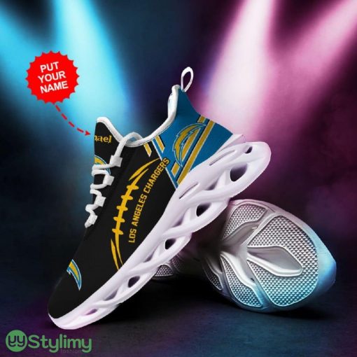 Los Angeles Chargers Logo Baseball Pattern Custom Name 3D Max Soul Sneaker Shoes