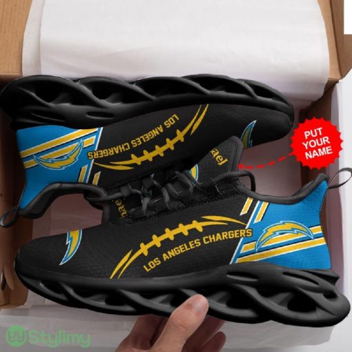 Los Angeles Chargers Logo Baseball Pattern Custom Name 3D Max Soul Sneaker Shoes