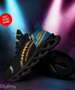 Los Angeles Chargers Logo Baseball Pattern Custom Name 3D Max Soul Sneaker Shoes - Los Angeles Chargers Logo Baseball Pattern Custom Name 3D Max Soul Sneaker Shoes_1